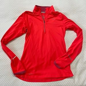Nike, Small Red/Orange Running Zip Up